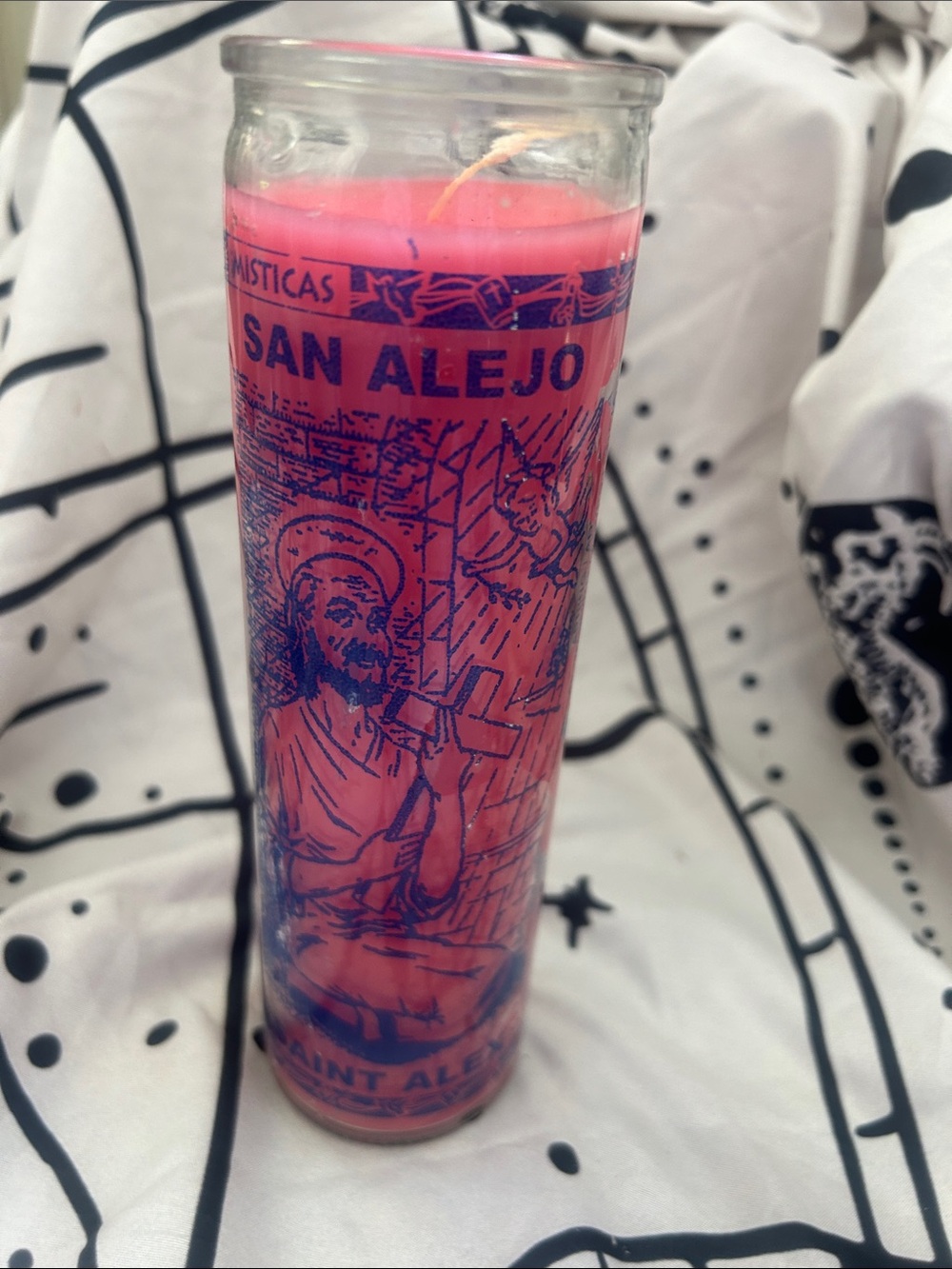 San Alejo Pink Devotional Prayer Candle - Home Accent